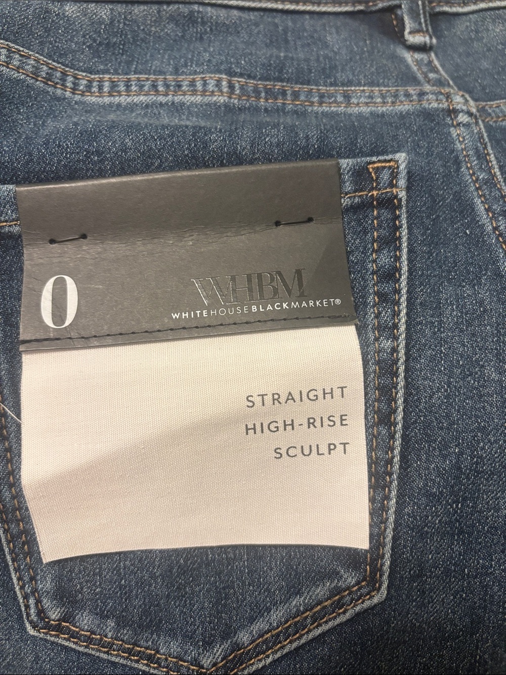 White House Black Market women’s Straight High-Rise Sculpt Jeans - Dark Indigo